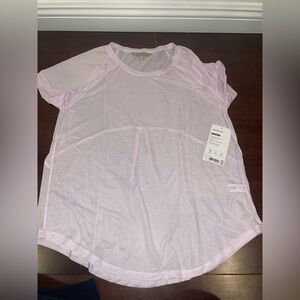 NWT ATHLETA pink Short sleeved women’s vapor top size large